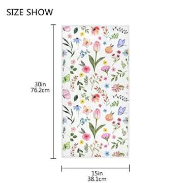 ALAZA Floral Hand Towel for Spring Kitchen Decor