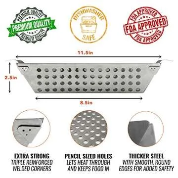 Homeflowz Heavy Duty Vegetable Grill Basket - Stainless Steel for Outdoor Grill