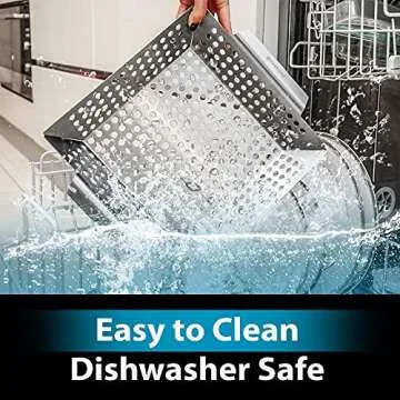 Homeflowz Heavy Duty Vegetable Grill Basket - Stainless Steel for Outdoor Grill