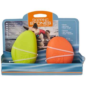 Kurgo Fetch Toy for Dogs, Dog Floating Water Toys, for Pool, Beach, OR Lake, Easy to See Bright Neon Colors, Skipping Stones, Outdoor Toy for Pets, Pack of 2, Assorted Colors (K01417)