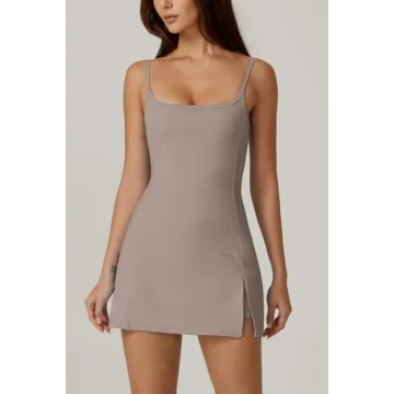 QINSEN Womens Sleeveless Tennis Dress with Built-in Shorts