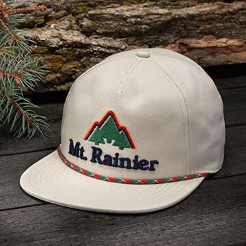 AMERICAN NEEDLE Mt. Rainier Snapback Baseball Dad Hat, Coachella Collection, (21017A-MRNP-STN) Stone