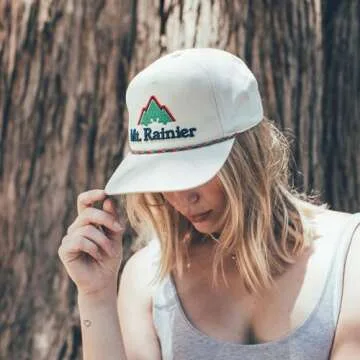 AMERICAN NEEDLE Mt. Rainier Snapback Baseball Dad Hat, Coachella Collection, (21017A-MRNP-STN) Stone