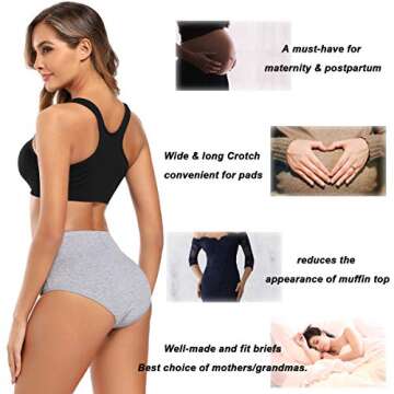Molasus Women's Cotton Underwear High Waisted Full Coverage Ladies Panties (Regular & Plus Size)