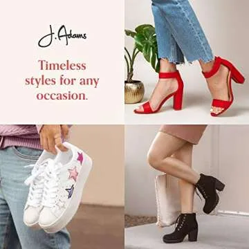 J. Adams Wally Platform Slip-On Shoes for Women – Comfortable Sneakers with Bow Silver Glitter