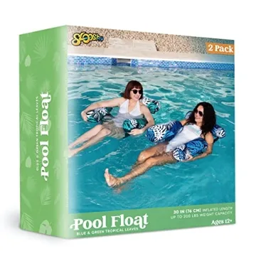 Sloosh 2 Pack Inflatable Adult Pool Loungers