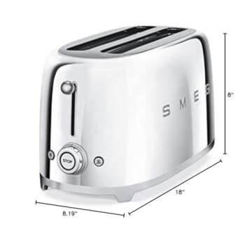 Smeg 50's Retro 4 - slice toaster (Stainless Steel)
