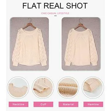 SHEWIN Womens Casual Long Sleeve Crewneck Knit Sweater Soft Lightweight Knit Pullover Tops Oversized Fall Sweaters for Women 2024,US 18-20(2XL),Apricot