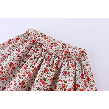Cute Cartoon Floral Skirt Set for Toddler Girls