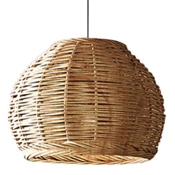 ECOJEN Hand-Woven Rattan Pendant Light，Rustic Basket Farmhouse Boho Coastal Hanging Lamp Fixture, ...