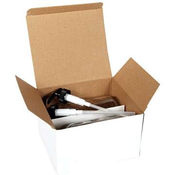 Vivaplex, 2, Large, 16 oz, Empty, Clear Glass Bottles with Black Lotion Pumps