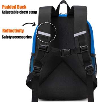 HawLander Little Kids Backpack for Boys Toddler School Bag Fits 3 to 6 years old, 15 inch, Blue