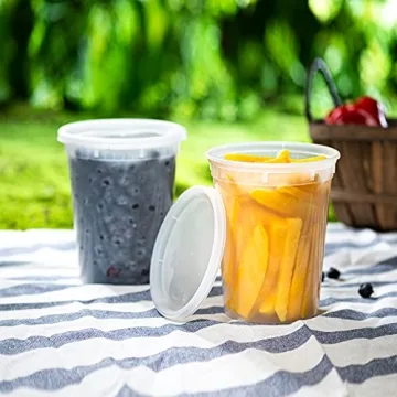 Zeml 32 oz Deli Food Containers with Leak-proof Lids