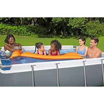 Bestway: Power Steel 9'3" x 6'5" x 33" Above Ground Pool Set - 937 Gallons, Rectangular Outdoor Family Pool, Corrosion & Puncture Resistant, Includes ChemConnect Dispenser, Filter & Pump