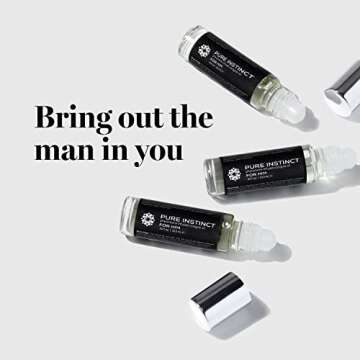 Pure Instinct Cologne with Pheromone Infused Essential Oil Roll-On for Men 0.34oz