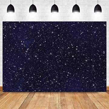 Night Sky Star Backdrops Universe Space Theme Starry Photography Backdrop Galaxy Stars Children Boy ...