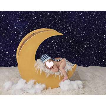 Night Sky Star Backdrops Universe Space Theme Starry Photography Backdrop Galaxy Stars Children Boy 1st Birthday Party Photo Background Newborn Baby Shower Banner Photo Studio Booth 7x5ft Vinyl