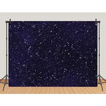 Night Sky Star Backdrops Universe Space Theme Starry Photography Backdrop Galaxy Stars Children Boy 1st Birthday Party Photo Background Newborn Baby Shower Banner Photo Studio Booth 7x5ft Vinyl