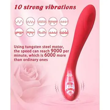 Alovegarden Clitoral G-Spot Powerful Rose Vibrator, Waterproof Dildo Clit Stimulator with 10 Vibrati...