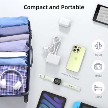 BOVICAS USB C Charger Block with 5ft Extension Cord