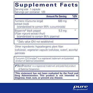 Pure Encapsulations Curcumin 500 with Bioperine - Antioxidant Supplement to Support Joints, Tissue, ...
