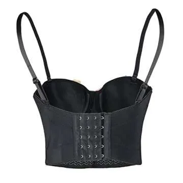 Elegant ELLACCI 3D Floral Bustier Crop Top for Women