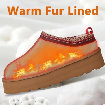 Women's Fleece Lined Anti-Slip Winter Slippers