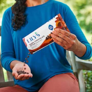 LILY'S No Sugar Added 55% Cocoa Dark Chocolate Baking Chips Laydown Bag, 9 oz.