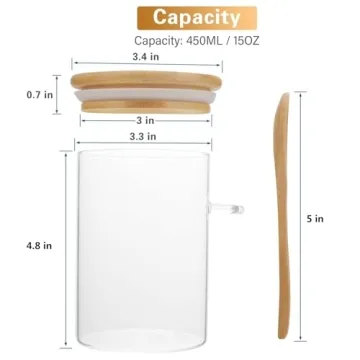 Elegant 3 Pack Glass Storage Containers with Bamboo Lids