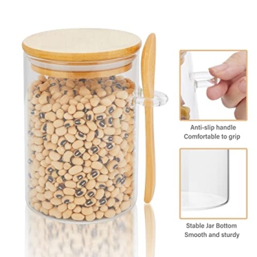 Elegant 3 Pack Glass Storage Containers with Bamboo Lids