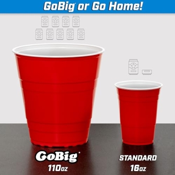 GoPong Giant Yard Pong Drinking Game with 24 Giant Cups