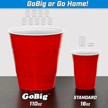 GoPong Giant Yard Pong Drinking Game with 24 Giant Cups