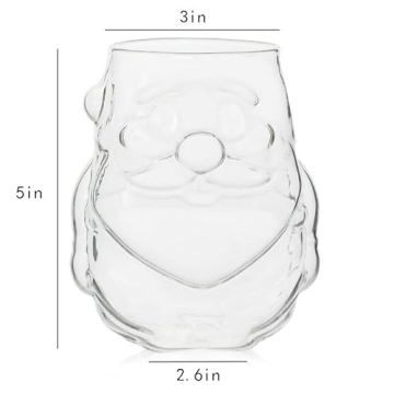RockTrend Santa Claus Shaped Glass Mug for Holiday Joy