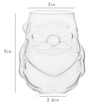 RockTrend Santa Claus Shaped Glass Mug for Holiday Joy