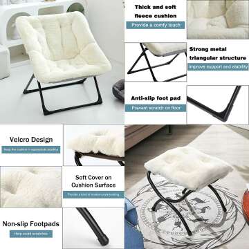 Faux Fur Saucer Chair Set with Ottoman | WELL-STRONG