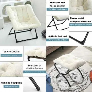 Faux Fur Saucer Chair Set with Ottoman | WELL-STRONG