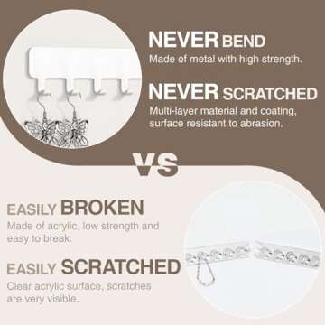 bussdis Necklace Holder Hanging Jewelry Organizer - Jewelry Organizer for Necklace, Self-Adhesive Ne...