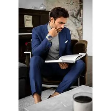 Stuhrling Men's Pro Dive Watch with Blue Dial and Steel Bracelet