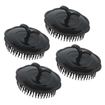 Segbeauty Mens Shampoo Brush, 4pcs Scalp Massage Brushes, Massage Hair Brush Floriated Shower Comb f...