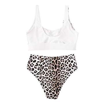 Floerns High Waist Leopard Bikini Two Piece Swimsuit