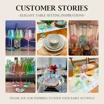 Physkoa Colored Wine Glasses Set of 6-18oz Hand Blown Crystal Colorful Wine Glasses with Long Stem, Multicolor Wine Glass for Wine Lovers, Wedding, Birthday, Valentines Day Gifts for Women