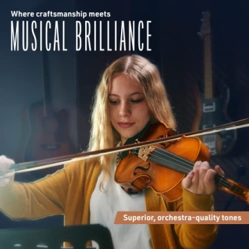 Cecilio CVN-500 Solidwood Ebony Violin with D'Addario Strings