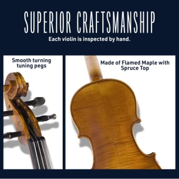 Cecilio CVN-500 Solidwood Ebony Violin with D'Addario Strings