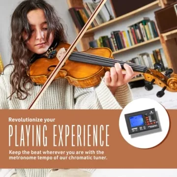 Cecilio CVN-500 Solidwood Ebony Violin with D'Addario Strings