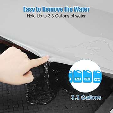 BEESVO Under Sink Mat Kitchen & Bathroom Cabinet Liner, 34" x 22" Silicone Waterproof Under Sink Drip Tray, Hold up to 3.3 Gallons Liquid, Cool Grey