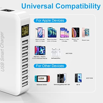 Ziwodiv 8-Port USB Charging Station for Quick Charging