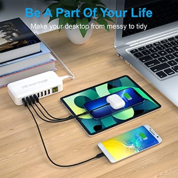 Ziwodiv 8-Port USB Charging Station for Quick Charging