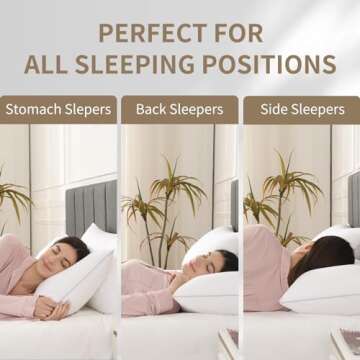 Aocoz Pillows, Queen Pillows with Down Alternative Fill, Luxury Bed Pillows Set of 2 with Breathable Cover Suitable for Neck, Shoulder, Back and Other Sleepers, 30" x 20"