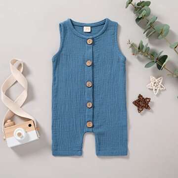 Infant Newborn Baby Boys Girls Cotton Linen Romper Summer Jumpsuit Sleeveless Overalls Clothing Set ...