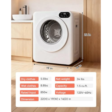 Euhomy 1.5 Cu.Ft Portable Clothes Dryer - Ideal for Apartments & RVs